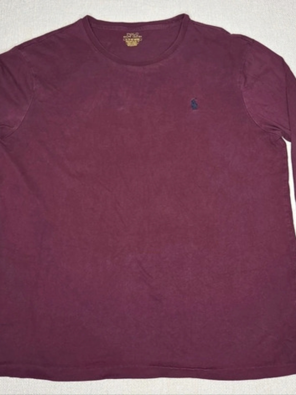 Polo Ralph Lauren Mens XL Custom Slim Fit Long Sleeve Shirt Burgundy Pony Cotton